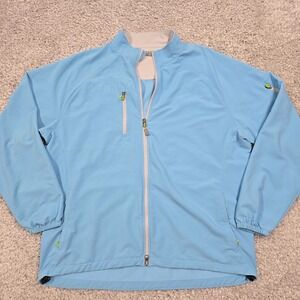 Peter Millar Mens Performance Wind‎ Jacket Full Zip Blue Size XL Golf Classic